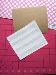 Place four strips of 1/4" Kool Tak Premium Extreme Adhesive on letter print back. Remove release paper and adhere to the chipboard.